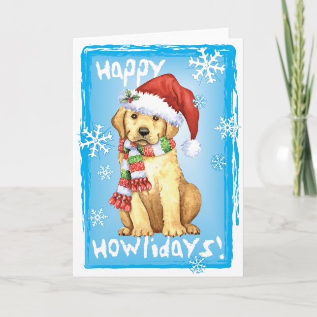 Cartes Pour Fêtes Annuelles Laboratoire jaune heureux de Howlidays (Devant)
