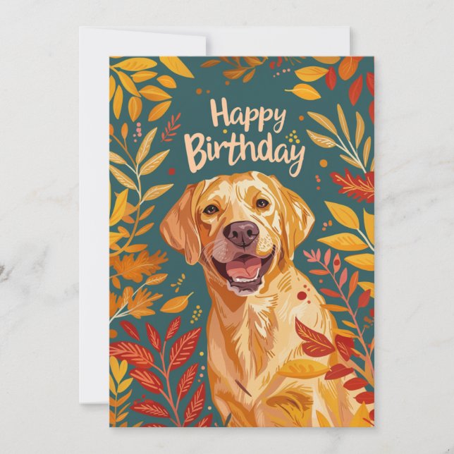 Cartes Pour Fêtes Annuelles Labrador Joyeux anniversaire (Devant)