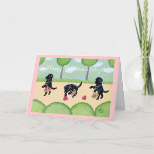 Cartes Pour Fêtes Annuelles Labrador noir dans la forêt