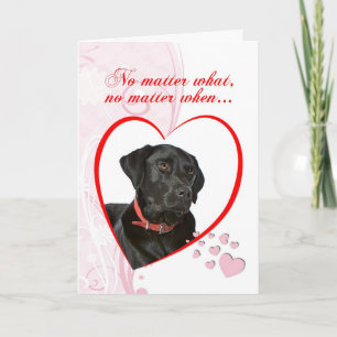 Cartes Pour Fêtes Annuelles Labrador noir Saint-Valentin Loyauté et Amour