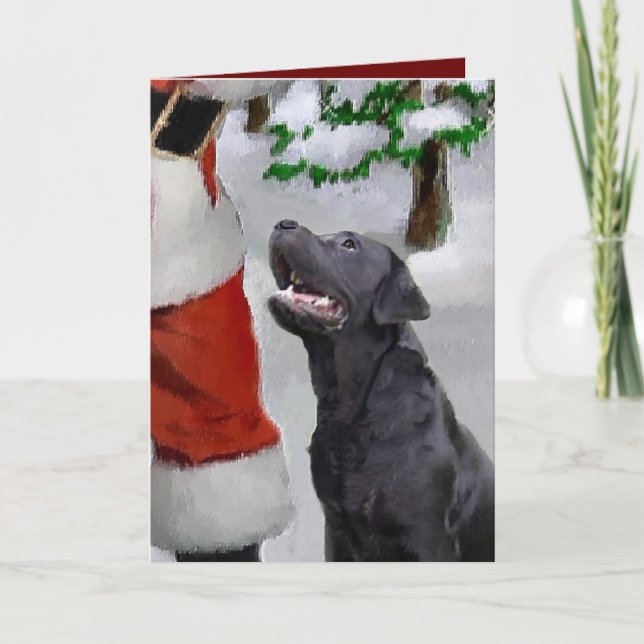Cartes Pour Fêtes Annuelles Labrador Retriever Cadeaux de Noël (Devant)