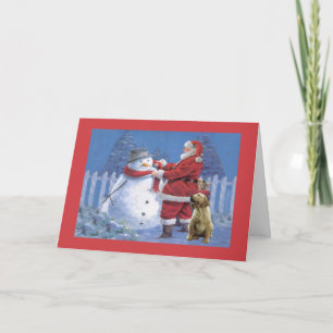 Cartes Pour Fêtes Annuelles Labrador Retriever Christmas Card Père Noël Snowma
