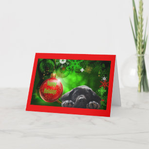 Cartes Pour Fêtes Annuelles Labrador Retriever Christmas Card Red Ball12