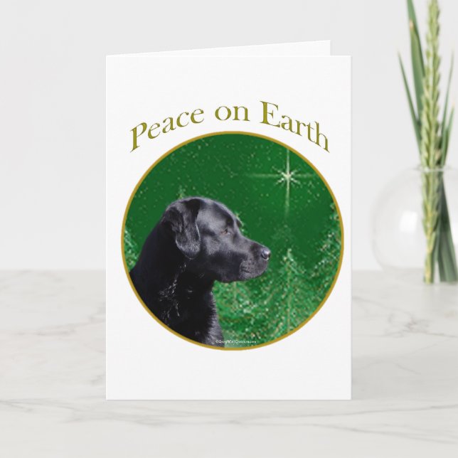 Cartes Pour Fêtes Annuelles Labrador Retriever (noir) Peace (Devant)