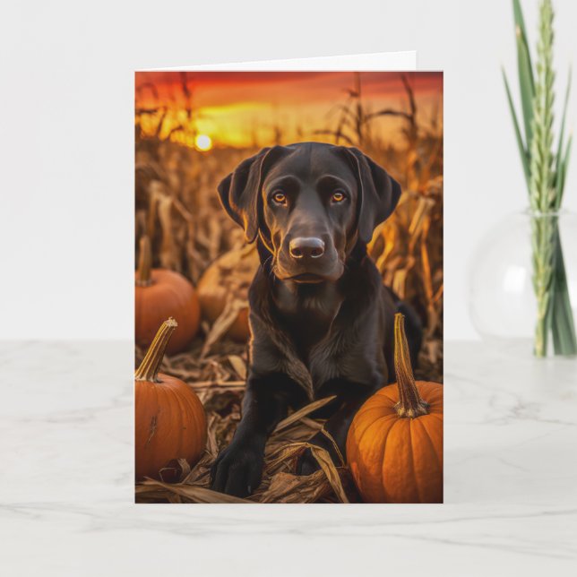 Cartes Pour Fêtes Annuelles Labrador Retriever Thanksgiving (Devant)