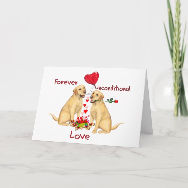 Cartes Pour Fêtes Annuelles Labrador Valentine (Devant)
