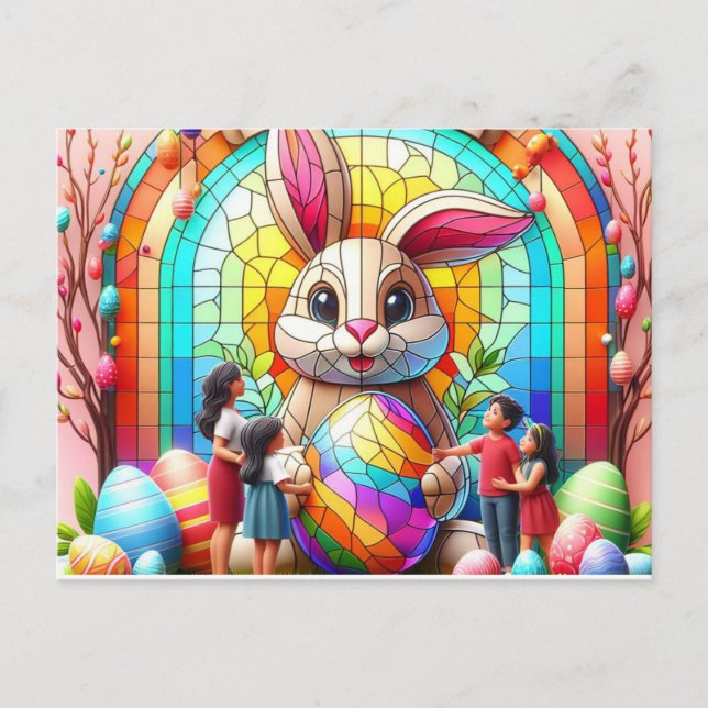 Cartes Pour Fêtes Annuelles L'Abstrait Verre De Tige De Pâques (Devant)