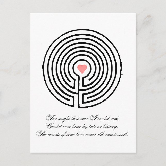 Cartes Pour Fêtes Annuelles labyrinthe d'amour - Saint Valentin (Devant)