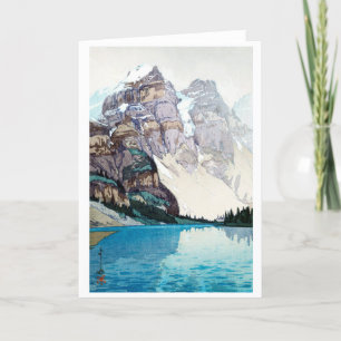 Cartes Pour Fêtes Annuelles Lac Moraine, Hiroshi Yoshida, coupe de bois