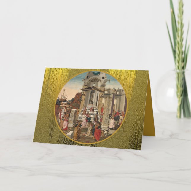 Cartes Pour Fêtes Annuelles L'adoration de Botticini pour les Vacances Magi (Devant)