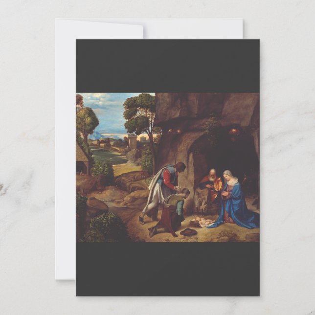 Cartes Pour Fêtes Annuelles L'Adoration des bergers par Giorgione (Devant)