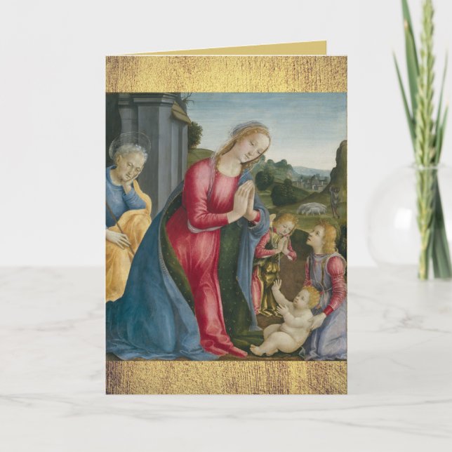 Cartes Pour Fêtes Annuelles L'Adoration du Christ Enfant - Frediani (Devant)