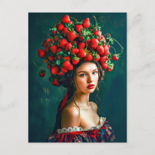 Cartes Pour Fêtes Annuelles Lady baroque de la Couronne de fraises