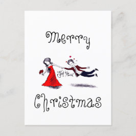 Cartes Pour Fêtes Annuelles Lady Pulling Mari drôle Mariage