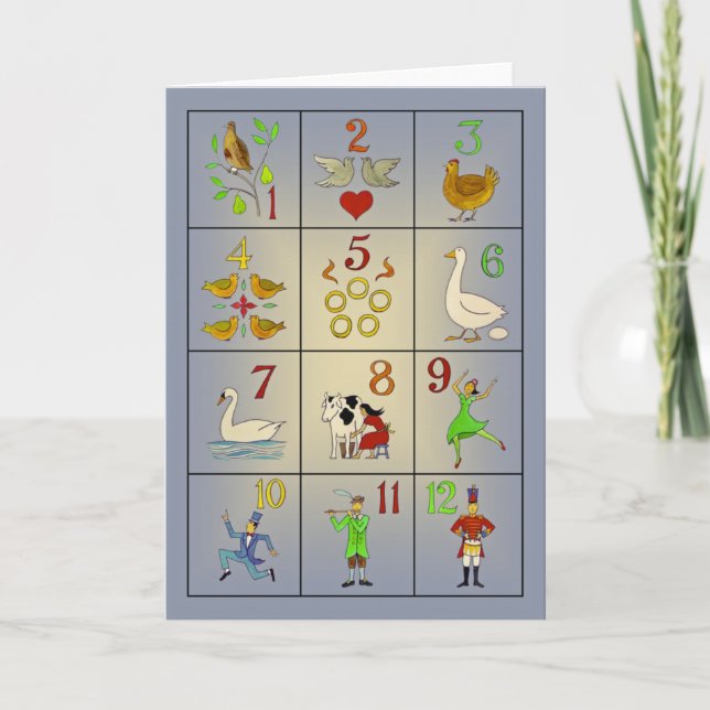 Cartes Pour Fêtes Annuelles L'affiche des douze jours de Noël (Devant)