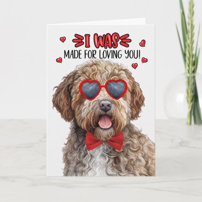 Cartes Pour Fêtes Annuelles Lagotto Romagnolo fait pour vous aimer Valentine (Devant)