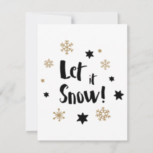 Cartes Pour Fêtes Annuelles "Laisse-le neiger !"  Noël calligraphie