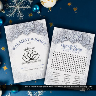 Cartes Pour Fêtes Annuelles Laisser la neige argentée Printable Business Word