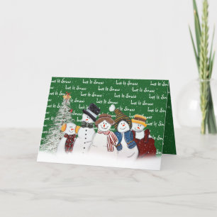 Cartes Pour Fêtes Annuelles Laisser Neige Des neiges Sur Vert