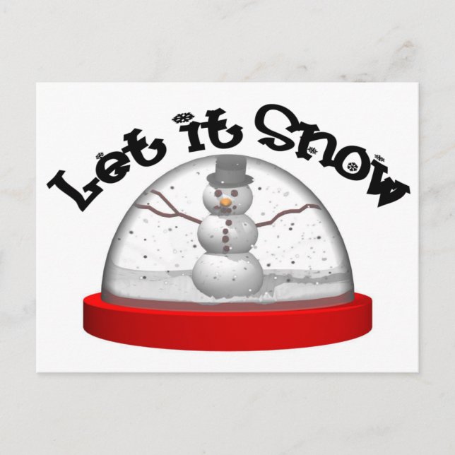 Cartes Pour Fêtes Annuelles Laisser Neige, Globe Des Neiges (Devant)