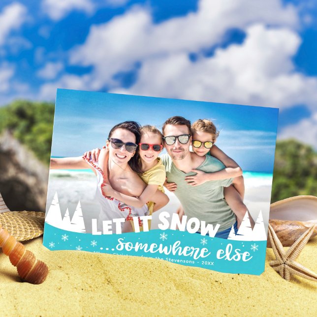 Cartes Pour Fêtes Annuelles Laisser neiger drôle plage vacances Noël vacances (Créateur téléchargé)