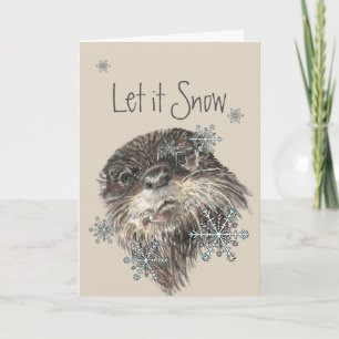 Cartes Pour Fêtes Annuelles Laisser neiger hiver Snowflakes Fun Christmas Otte