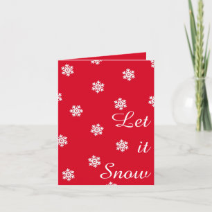Cartes Pour Fêtes Annuelles Laisser neiger Red Christmas Card White Snowflakes