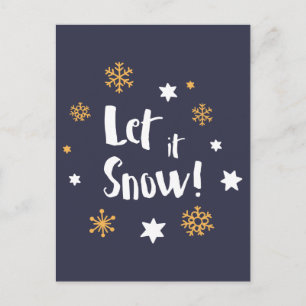 Cartes Pour Fêtes Annuelles "Laissez-le neiger !"  Bleu de Noël de