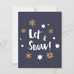 Cartes Pour Fêtes Annuelles "Laissez-le neiger !"  Bleu de Noël de