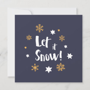 Cartes Pour Fêtes Annuelles "Laissez-le neiger !"  Bleu de Noël de