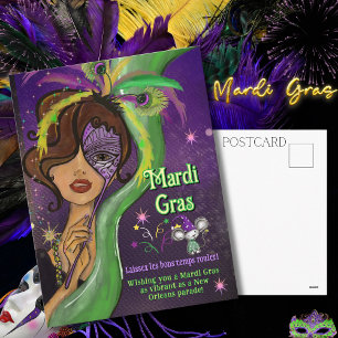 Cartes Pour Fêtes Annuelles Laissez Les Bons Temps Rouler Fantaisie Mardi Gras