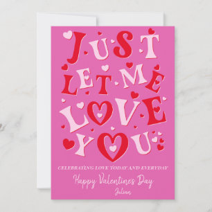 Cartes Pour Fêtes Annuelles Laissez-moi vous aimer Coeurs roses Saint-Valentin