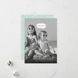 Cartes Pour Fêtes Annuelles Laissez tomber la neige Photo de plage tropicale f
