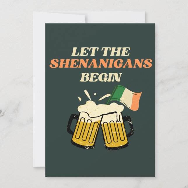 Cartes Pour Fêtes Annuelles Laissons les Shenanigans commencer drôle Saint Pat (Devant)