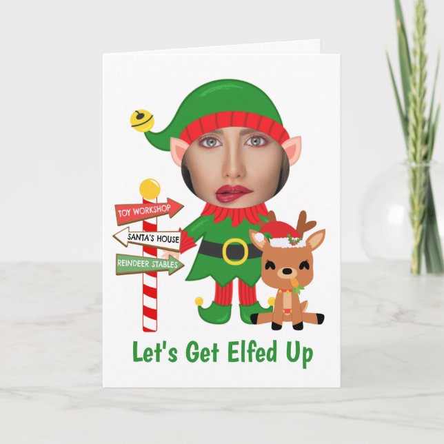 Cartes Pour Fêtes Annuelles Laissons-nous se lasser Humour Photo Noël (Devant)