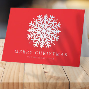 Cartes Pour Fêtes Annuelles Lait de neige blanc moderne en rouge