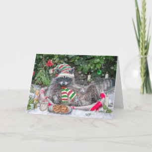 Cartes Pour Fêtes Annuelles Lait et biscuits au raton laveur