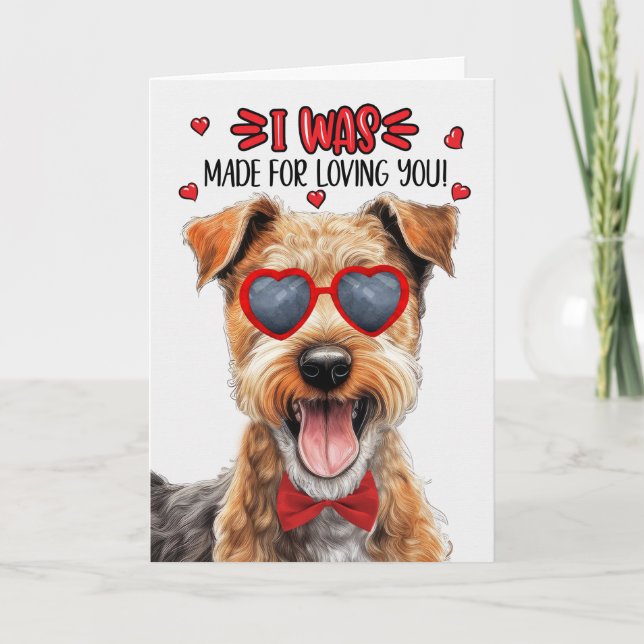 Cartes Pour Fêtes Annuelles Lakeland Terrier Chien fait pour vous aimer Valent (Devant)