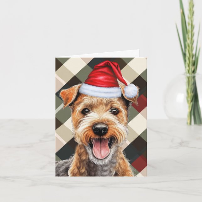Cartes Pour Fêtes Annuelles Lakeland Terrier Christmas Dog Holiday Plaid (Devant)
