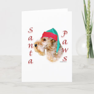 Cartes Pour Fêtes Annuelles Lakeland Terrier Père Noël Paws