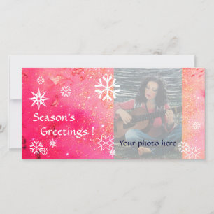 Cartes Pour Fêtes Annuelles LAMES DE NEIGE, rose, fuchsia, blanc