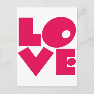 Cartes Pour Fêtes Annuelles L'AMOUR dans les grandes lettres roses