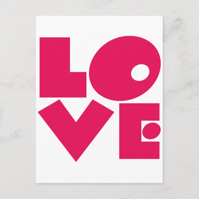 Cartes Pour Fêtes Annuelles L'AMOUR dans les grandes lettres roses (Devant)