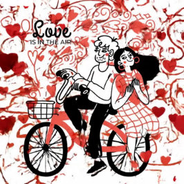 Cartes Pour Fêtes Annuelles L'amour est dans l'air