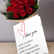 L'amour est le patient Valentine's Day Citation Ca