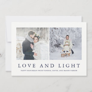 Cartes Pour Fêtes Annuelles L'amour et allument la photo moderne de   Hanoukka