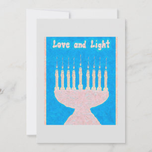 Cartes Pour Fêtes Annuelles L'amour et la lumière Hanoukka