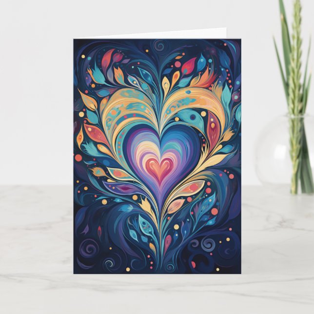 Cartes Pour Fêtes Annuelles L'amour éternel Art Abstrait (Devant)