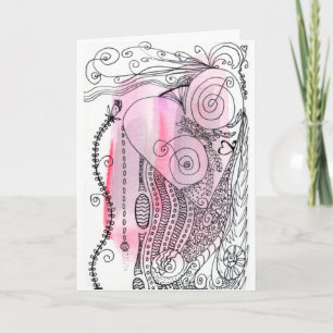 Cartes Pour Fêtes Annuelles L'amour grandit Abstrait Valentine rose, rouge
