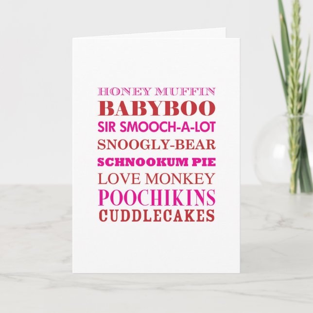 Cartes Pour Fêtes Annuelles L'amour idiot surnomme Valentine (Devant)